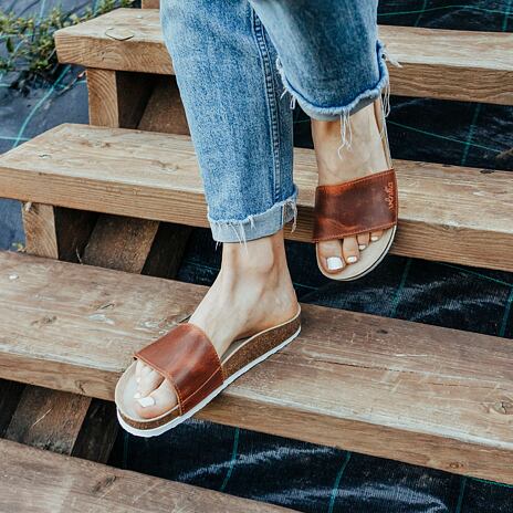 Dames kurken anatomische sandalen ”Trepky” bruin