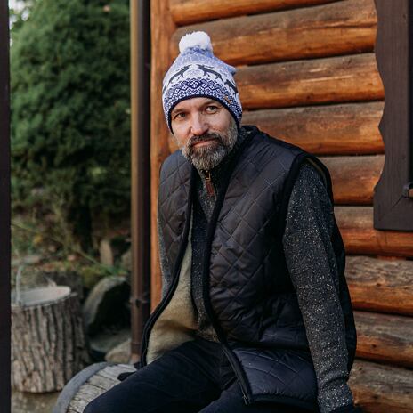 Bonnet en laine Vlnka V13 bleu