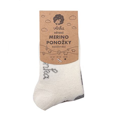 Kindersocken Merino "Kätzchen" weiß