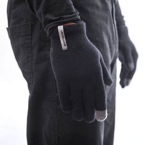 Gants en laine Sensor Merino noir