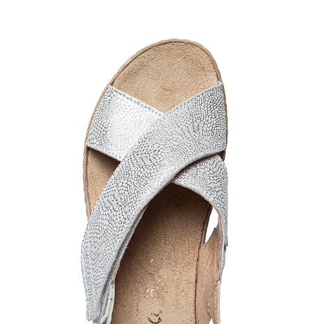 Women’s “Darina“ Leather Sandals Silver