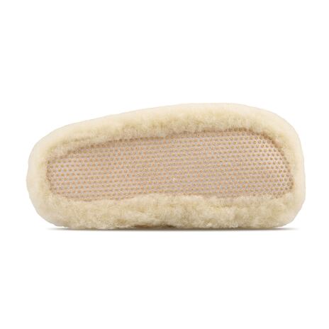Pantoufles de télévision en laine de mouton naturel/beige