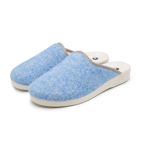 Wollen pantoffels vilt blauw
