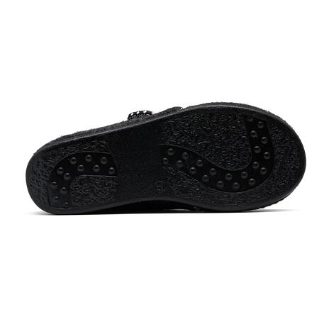 Papuci până la gleznă din pâslă de lână cu Velcro - gri închis