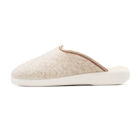 Wollen damespantoffels beige