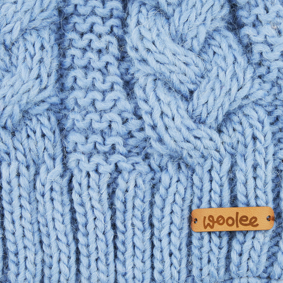 Gyapjú gyerek sapka Woolee V15 - világoskék