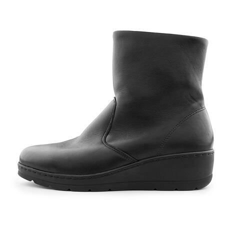 "Pâslari" de piele cu lână de oaie pentru femei - negru