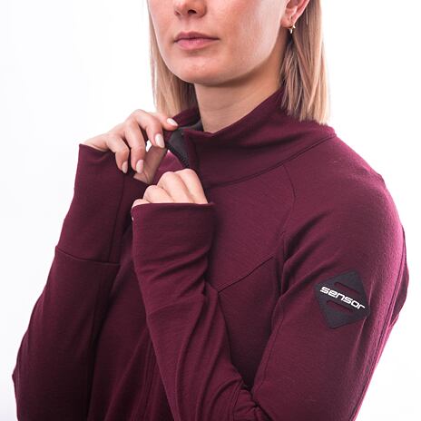 Women's sweatshirt Sensor Meino Upper full zip port red