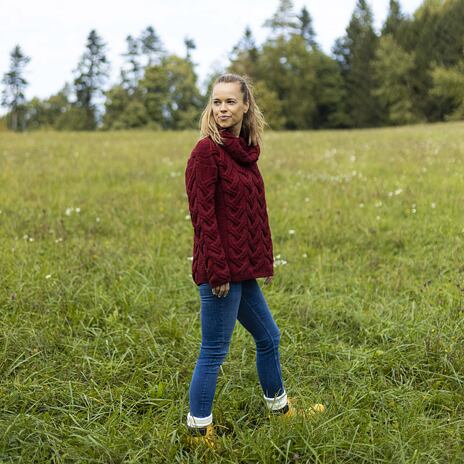 Wollpullover für Damen Vlnka S03 rot
