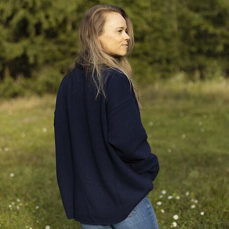 Dames wollen trui Vlnka S19 donkerblauw