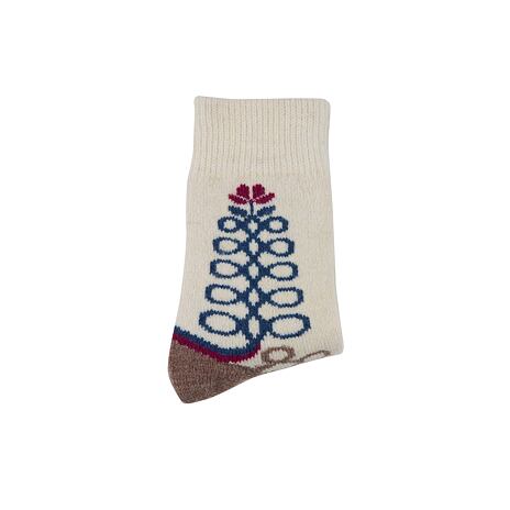 Merino Sheep Socks with a Folk Pattern Natural