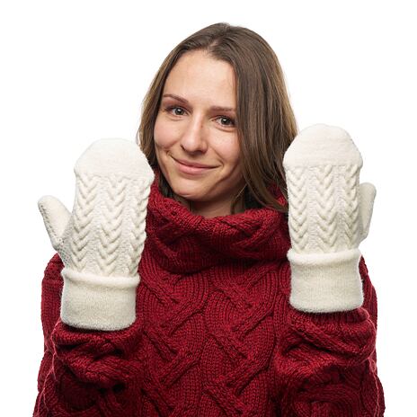 Traditional Wool Mittens White