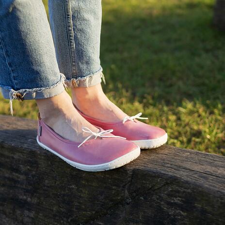 Women's barefoot leather ballerina flats Tamara pink
