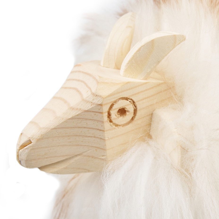Holzdekoration Schaf gestromt