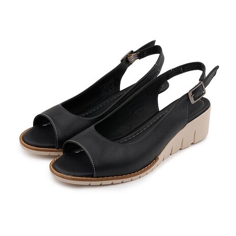 Sandale de damă cu Velcro din piele Liliana negru