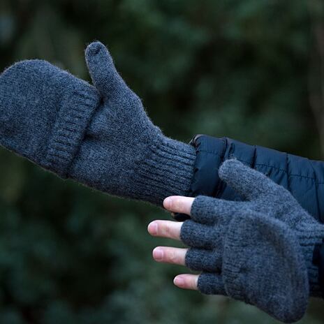 Wollhandschuhe Sensor Virgin Wool mit Melierung grau