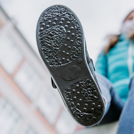Női kényelmi ortopéd balerina cipő tépőzárral - fekete