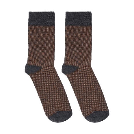 Žakárové vlněné ponožky Merino oranžová