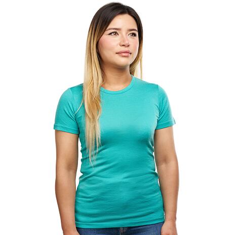 Tricou Merino de damă cu mâneci scurte turcoaz