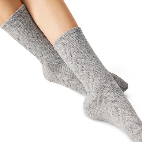 Chaussettes traditionnelles en laine de mouton Merino gris