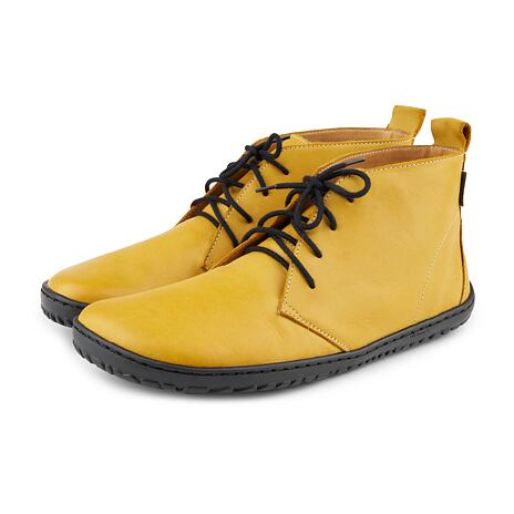 Women's Barefoot Leather Shoes Otilie Yellow-Black