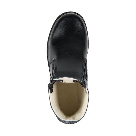 Botine de damă pentru iarnă din piele cu lână de oaie Gerda negru