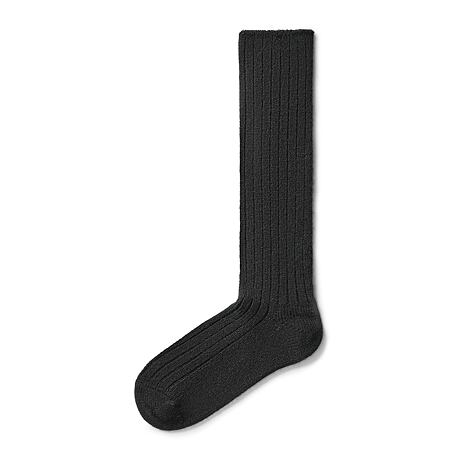 Șosete până la genunchi din lână de oaie Merino cu tiv medical negru