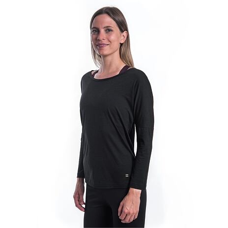 Tricou cu mânecă lungă Sensor Merino Air Traveller de damă Negru