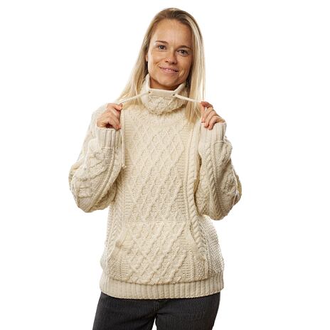 Dámský vlněný rolák s kapsou Supersoft Merino přírodní