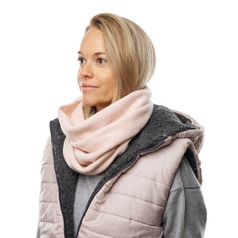 Vlněný nákrčník Supersoft Merino s kašmírem Komin světle růžová