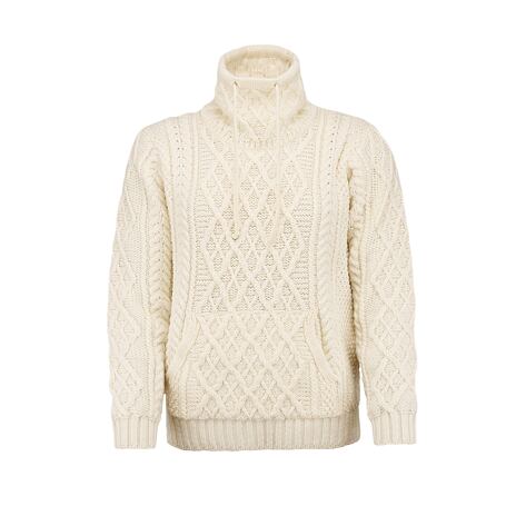 Dámský vlněný rolák s kapsou Supersoft Merino přírodní