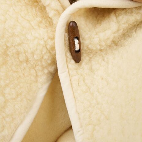 Wool TV Poncho with Hood Natural