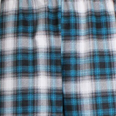 Men's Long-Sleeved Checkered Flannel Pajamas Gray-Blue