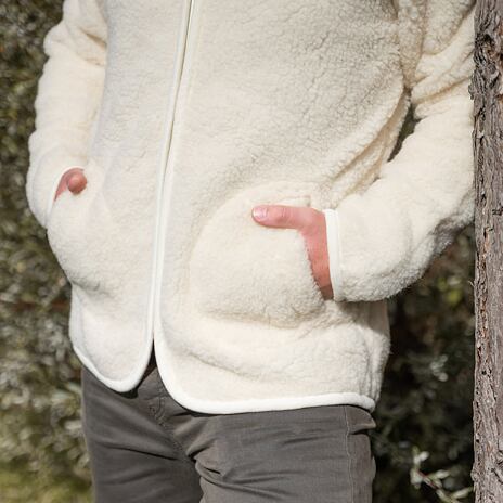 Sweat-shirt en laine de mouton 2en1 naturel