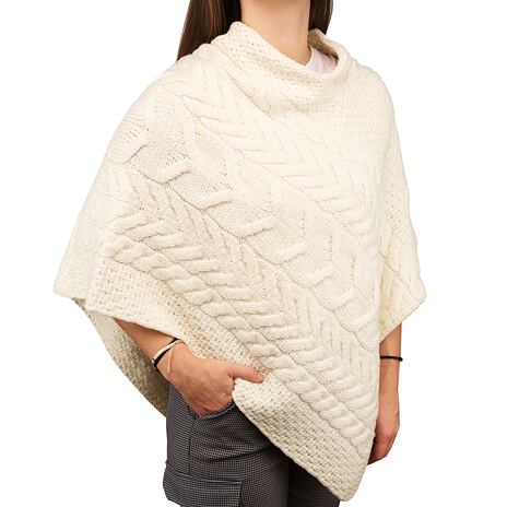 Vlněné pončo Supersoft Merino přírodní