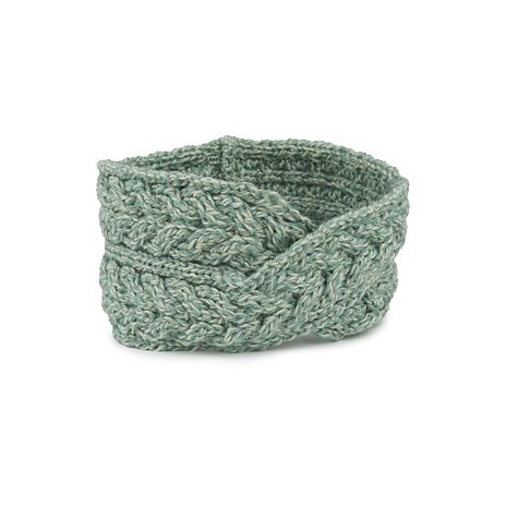 Vlněná překřížená čelenka Supersoft Merino tyrkysová