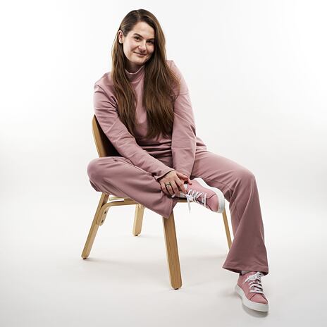 Dámské bavlněné tepláky na gumu růžová