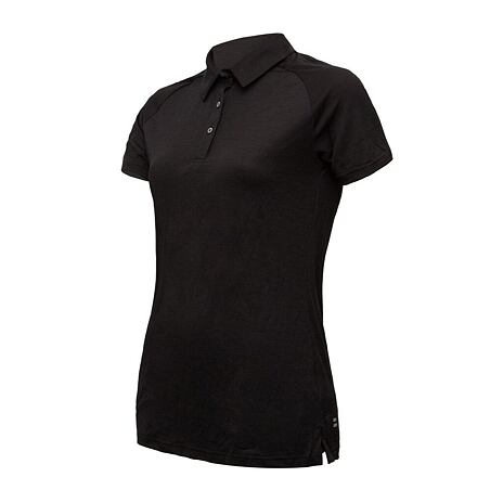 Dámske tričko s golierom Sensor Merino Active POLO čierna