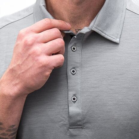 Pánské triko s límcem Sensor Merino Active POLO šedá