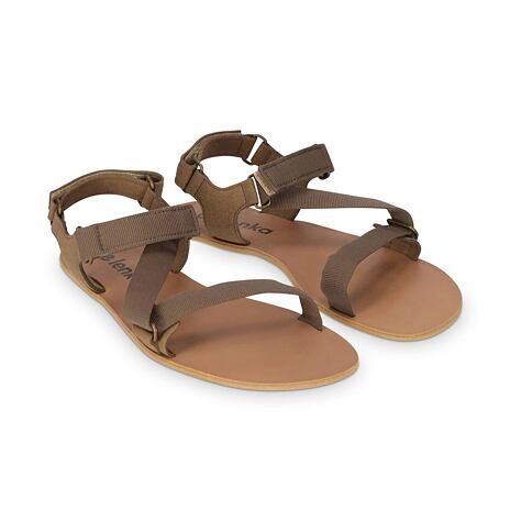 Barfußsandalen aus Leder Be Lenka Flexi oliv