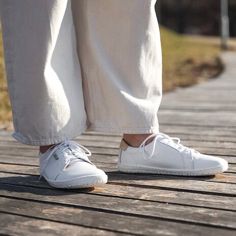 Barefoot Leder-Sneaker "Mira" weiß