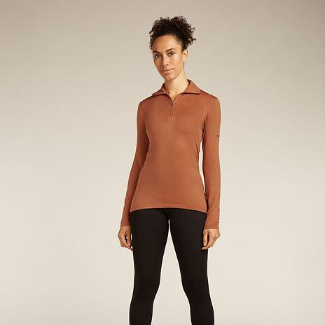 Dámské tričko Merino 200 Oasis LS Half Zip Icebreaker Dusty Clay
