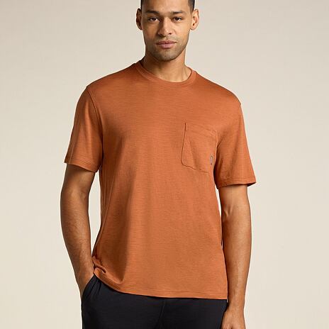 Pánské tričko Merino 150 Tech Lite SS Relaxed Pocket Tee Icebreaker Dusty Clay