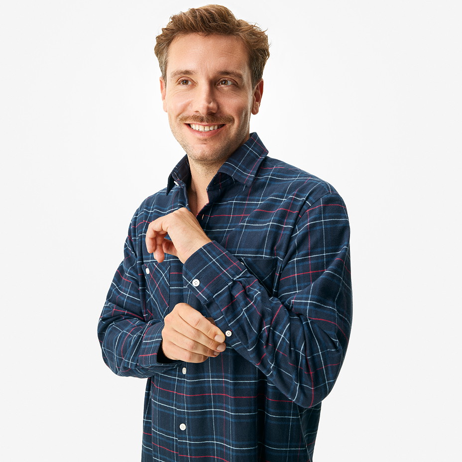 Men's flannel shirt, checkered blue