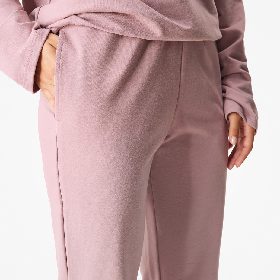 Women's cotton elastic waist sweatpants pink