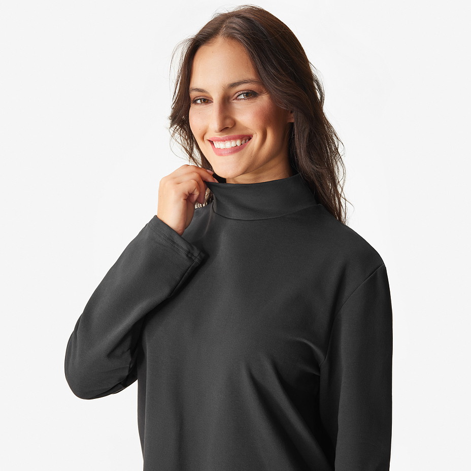 Dámská bavlněná mikina s rolákem černá