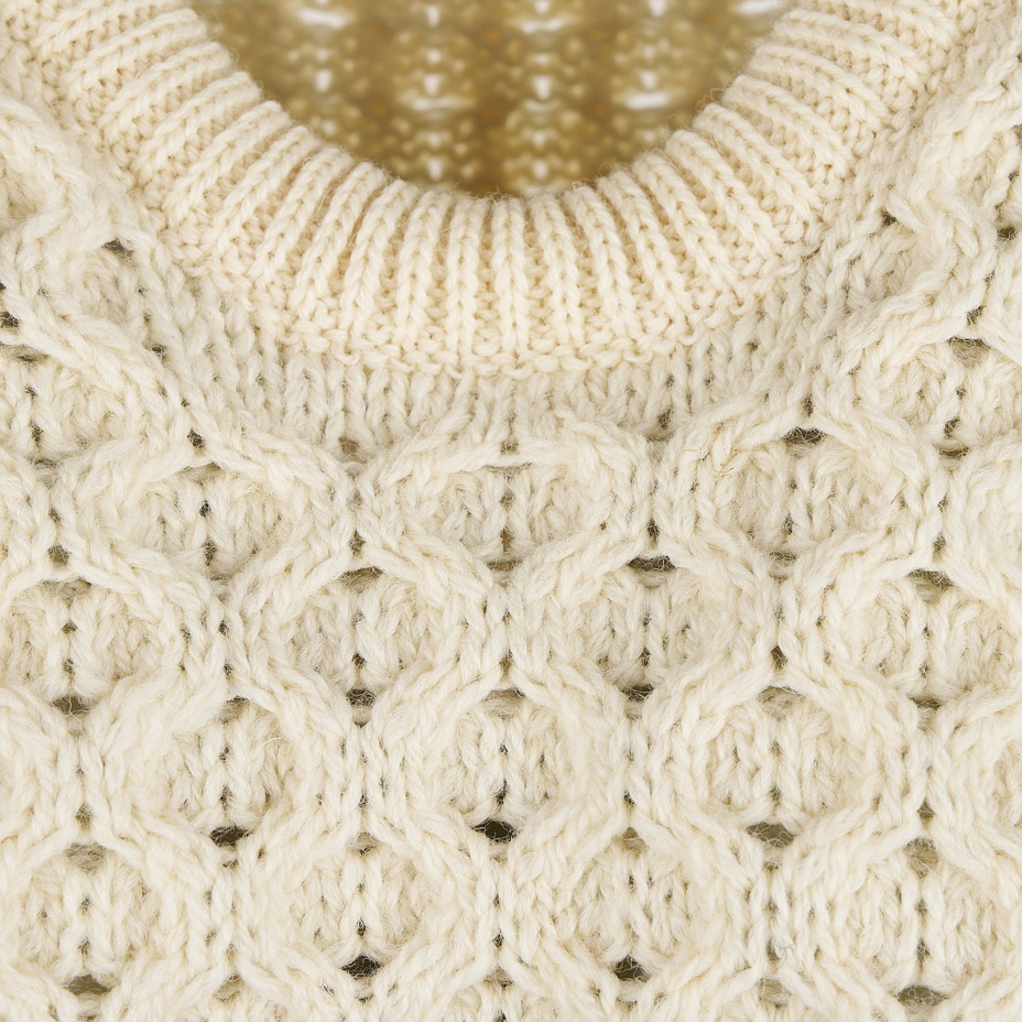 Dámský vlněný svetr s kulatým výstřihem přírodní