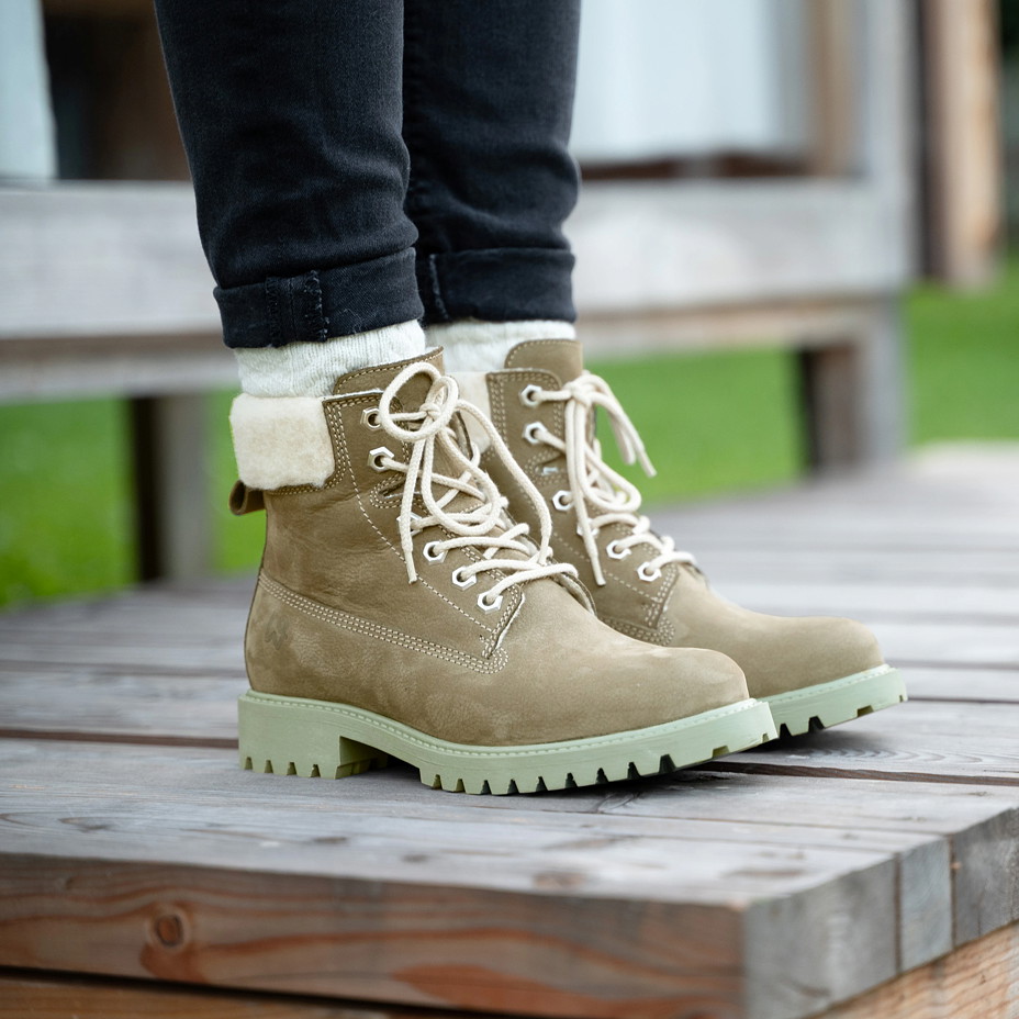 Huňaté farmářky Woolee zelená