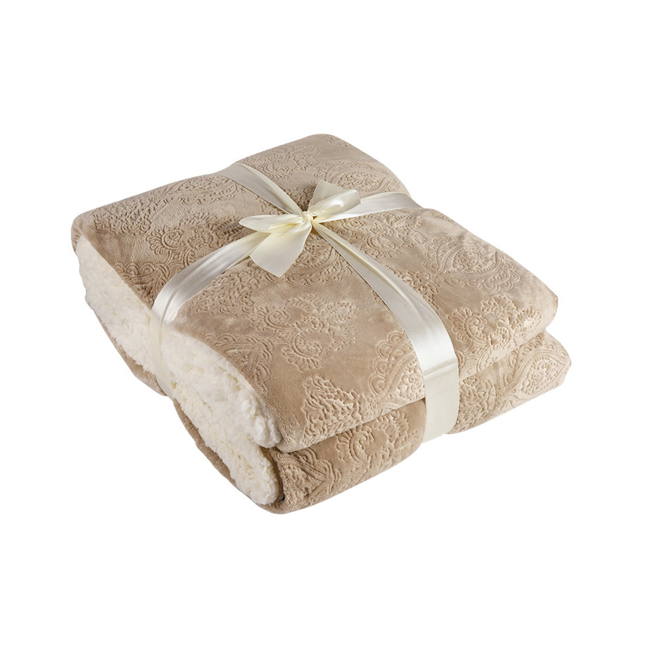 Mikroplyšová deka s 3D vzorkem hnědá