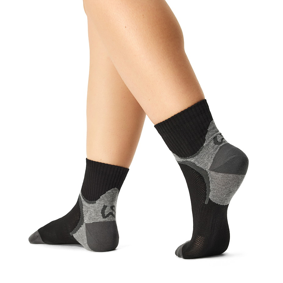 2 páry bavlněných ponožek na kolo černá/šedá